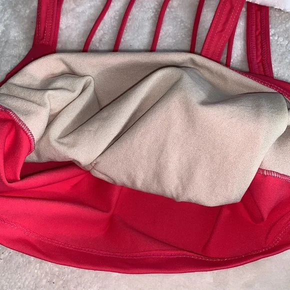So Danca L Dance Top Sports Bra Large Coral/Red Large EUC - Picture 4 of 10